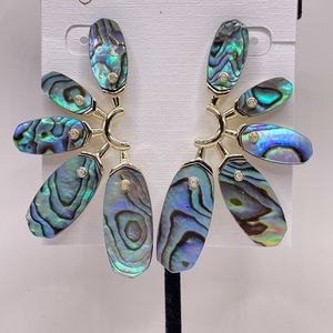 Kendra Scott Ashlyn statement earrings w/ genuine abalone stone in flower design